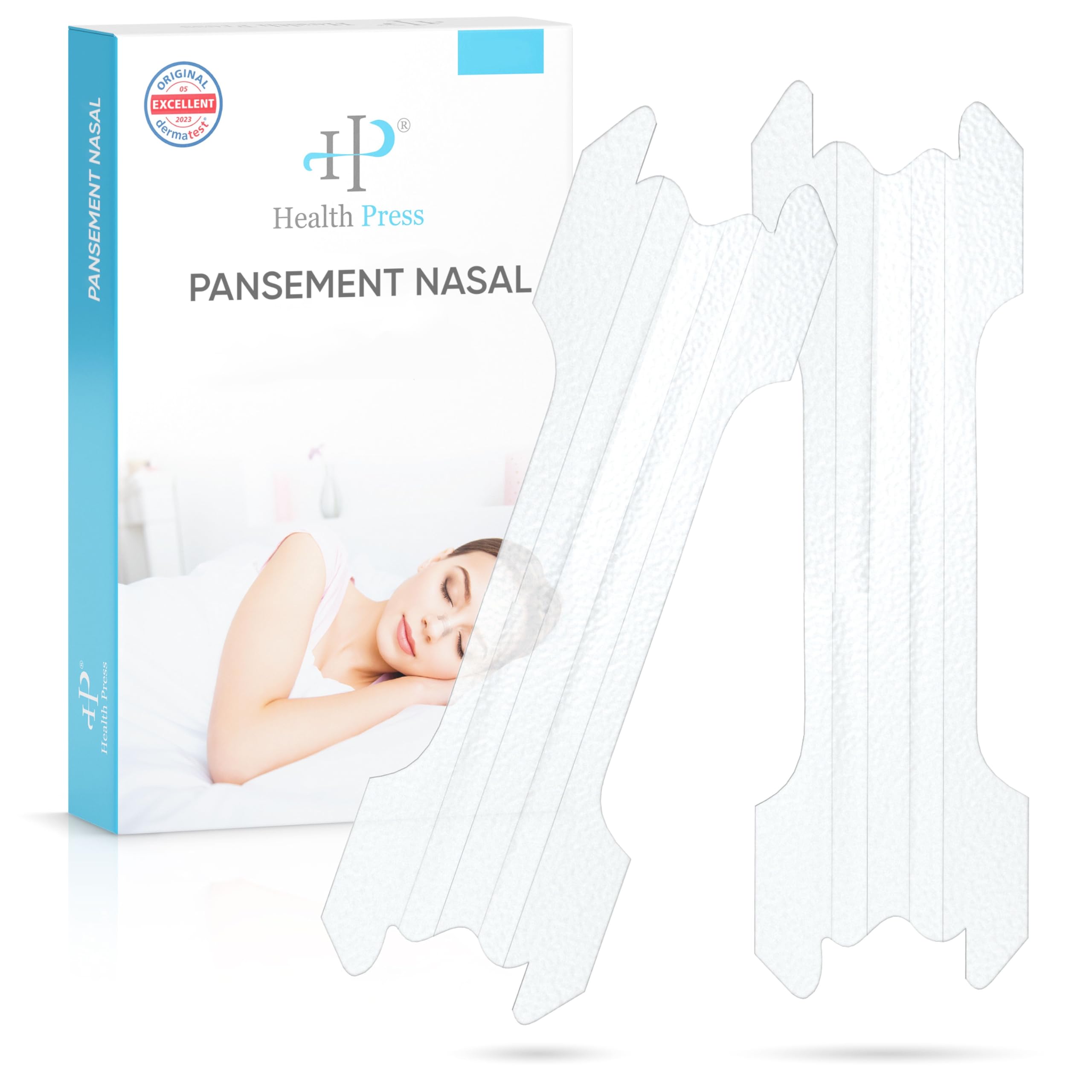 Health Press - 50 Pansements nasaux anti-ronflement transparents - Pour une respiration facile pendant le sommeil et le 